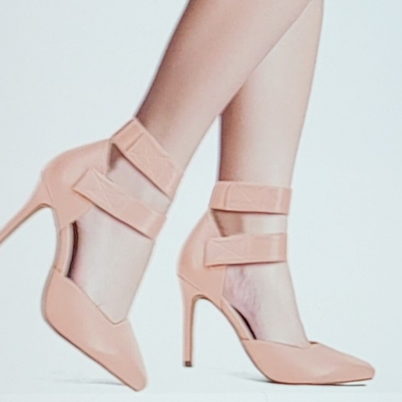 NIB PINKISH TAN DOUBLE ANKLE STRAP VELCRO CLOSURE (YEAH) CLOSED TOE HEEL… - Picture 4 of 13